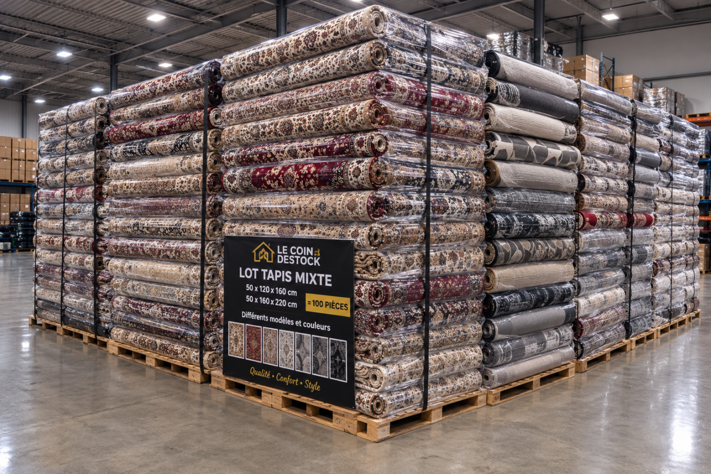 Palettes mixtes Tapis lavables et Antiderapantes